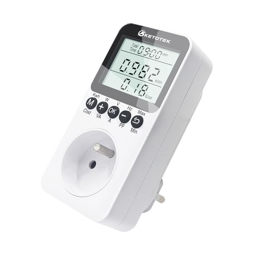 KETOTEK Energiezähler, Wattmeter, digital, Stromverbrauch, Meter, 3680 W, Stromzähler mit LCD-Display, Messung des Stromverbrauchs von KETOTEK