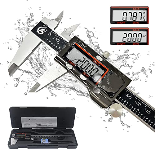 KETOTEK Messschieber Digital Schieblehre IP54 Wasserdichte Staubdicht, Elektronische Edelstahl Messlehre Messwerkzeuge 150mm/6-Zoll mit Ersatzbatterie LCD Display für Haushalt & Industrie Messung KETOTEK Messschieber Digital Schieblehre IP54 Wasserdichte Staubdicht, Elektronische Edelstahl Messlehre Messwerkzeuge 150mm/6-Zoll mit Ersatzbatterie LCD Display für Haushalt & Industrie Messung von KETOTEK