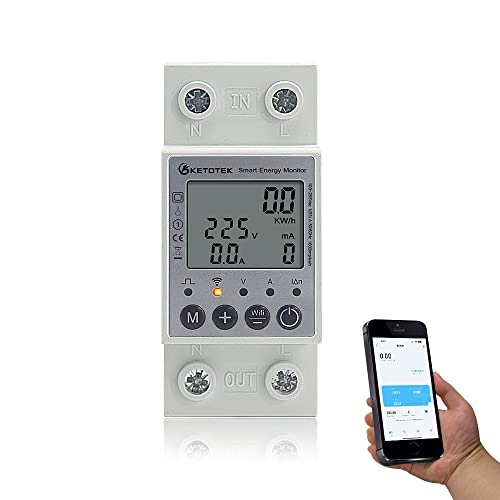 KETOTEK Smart 1 Phasig Stromzähler Hutschiene Digitale LCD Energiezähler KWh Zähler WLAN Fernbedienung DIN-Schiene Wechselstromzähler von Tuya/Smart Life App KETOTEK Smart 1 Phasig Stromzähler Hutschiene Digitale LCD Energiezähler KWh Zähler WLAN Fernbedienung DIN-Schiene Wechselstromzähler von Tuya/Smart Life App von KETOTEK