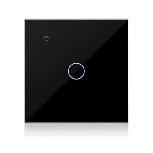 KETOTEK Smart Lichtschalter WLAN Schwarz 1 Fach 1 Wege Kompatibel mit Alexa, WiFi Lichtschalter Unterputz Tuya/Smart Life App Steuerung von KETOTEK