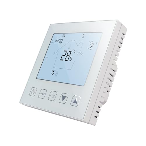 KETOTEK Smart Thermostat Fussbodenheizung Elektrisch WiFi 16A Kompatibel mit Alexa, Raumthermostat Elektrische Fußbodenheizung Digital WLAN 230V mit Smart Life/Tuya APP Steuerung, Weiß, Unterputz KETOTEK Smart Thermostat Fussbodenheizung Elektrisch WiFi 16A Kompatibel mit Alexa, Raumthermostat Elektrische Fußbodenheizung Digital WLAN 230V mit Smart Life/Tuya APP Steuerung, Weiß, Unterputz von KETOTEK