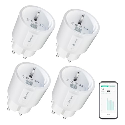 KETOTEK Smart WLAN Steckdose, Alexa Steckdose mit Strommessung, WiFi Steckdose Kompatibel mit Alexa, Google Assistant, Smart Plug mit App Fernbedienung, Sprachsteuerung (4er-Pack) von KETOTEK