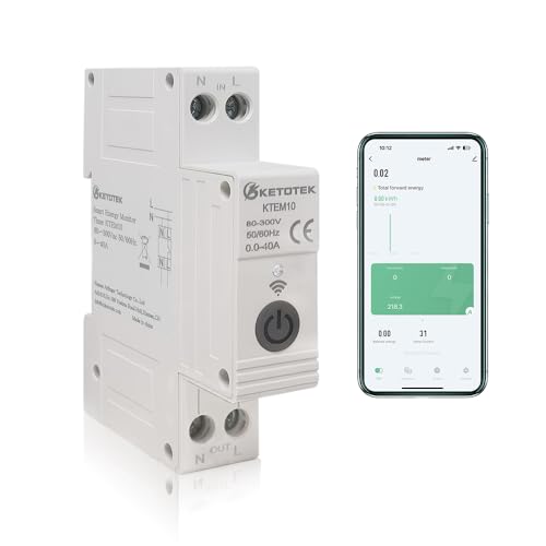 KETOTEK WLAN 1P Stromzähler Digitaler Wechselstromzähler 1 Phasig Energiezähler Stromverbrauchszähler Smart kWh Zähler DIN Rail mit 4 Zeitmodi von Tuya/Smart Life Fernsteuerung KETOTEK WLAN 1P Stromzähler Digitaler Wechselstromzähler 1 Phasig Energiezähler Stromverbrauchszähler Smart kWh Zähler DIN Rail mit 4 Zeitmodi von Tuya/Smart Life Fernsteuerung von KETOTEK