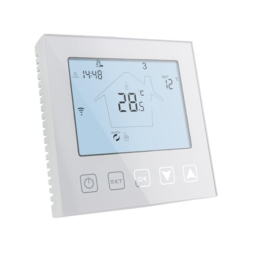KETOTEK Thermostat WiFi für Boiler/Fussbodenheizung Wasser 3A 230V Unterputz Kompatibel mit Alexa, Intelligent Raumthermostat Gastherme WLAN mit Tuya/Smart Life APP, Wöchentlich Programmierbar, Weiß KETOTEK Thermostat WiFi für Boiler/Fussbodenheizung Wasser 3A 230V Unterputz Kompatibel mit Alexa, Intelligent Raumthermostat Gastherme WLAN mit Tuya/Smart Life APP, Wöchentlich Programmierbar, Weiß von KETOTEK