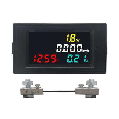 KETOTEK Voltmeter Amperemeter Wattmeter DC 14-600V 100A mit 100A Shunt Digitales Stromzähler Volt Ampere Ström Spannung Messgerät Meter LCD Energiezähler Spannungsmesser Leistungsmesser von KETOTEK