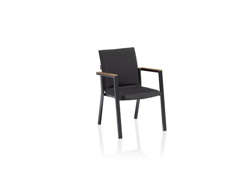 KETTLER Gartenstuhl Kettler Stapelsessel Rasmus Alu anthrazit/Sunbrella® sooty mit Teak von KETTLER