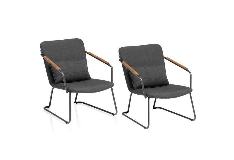 KETTLER Sessel Kettler 2er Set GENTLE Lounge Sessel 0107608-7770 Anthrazit von KETTLER