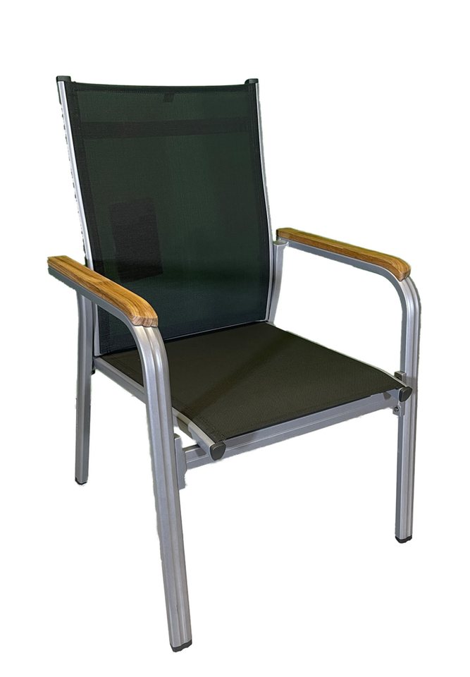 KETTLER Stapelstuhl GRANADA Stapelsessel, silber / anthrazit, Alu / Textilene / Teak KETTLER Stapelstuhl GRANADA Stapelsessel, silber / anthrazit, Alu / Textilene / Teak von KETTLER