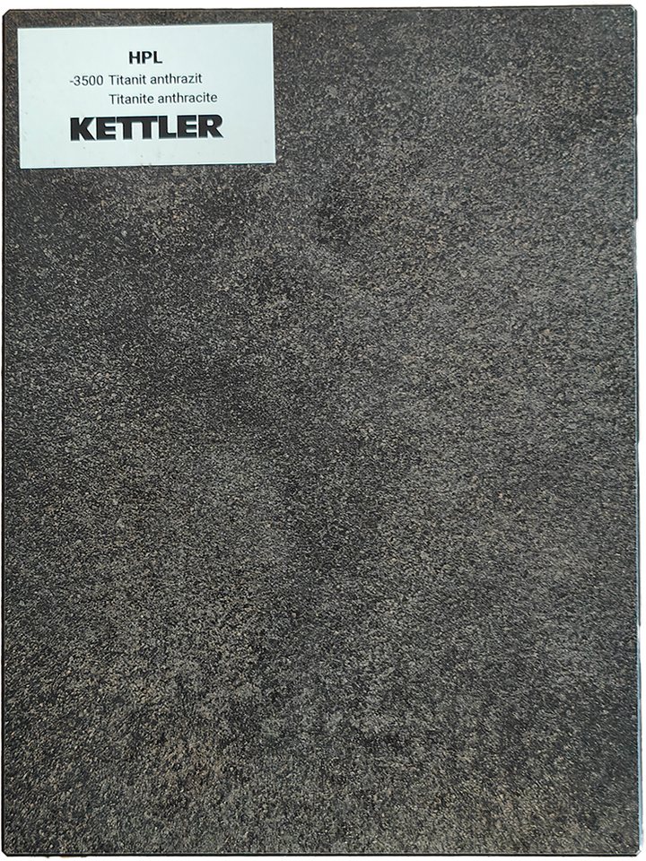 KETTLER Tischplatte HPL Tischplatte 95cm x 95cm x 1,3cm, Titanit anthrazit, Wing Profil von KETTLER