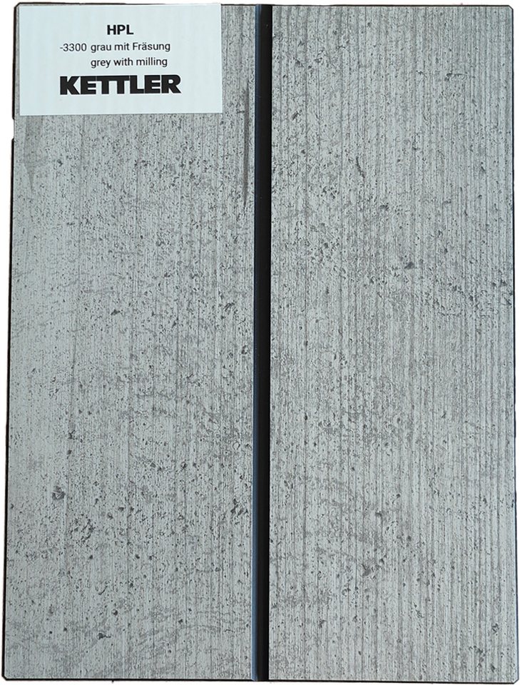 KETTLER Tischplatte HPL Tischplatte 95cm x 95cm x 1,3cm, grau mit Fräsung, Wing Profil von KETTLER