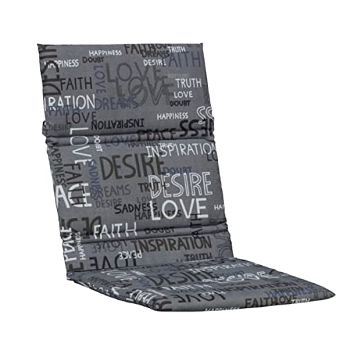 KETTtex Auflage Mittellehner Anthrazit mit Schriftzug I Gartenstuhl Polster 110x48x3cm I Trendy Sitzauflage weich & robust I atmungsaktive Stuhlauflage UV-beständig I Dessin 8575 von KETTtex EXKLUSIV