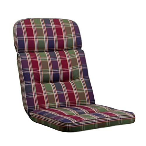 KETTtex Auflage Mittellehner Rot-Blau-Grün-kariert I Gartenstuhl Polster 110x50x7cm I KTH3 Sitzauflage weich & robust I atmungsaktive Stuhlauflage I UV-beständiges Sitzkissen I Dessin 8699 von KETTtex EXKLUSIV