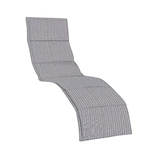 KETTtex EXKLUSIV Auflage Bäderliege Hellgrau gestreift I Gartenliege Polster 205x55x3cm I Liegenauflage weich & robust I Liegestuhl-Auflage UV-beständig & nahezu knitterfrei I Dessin 2207 von KETTtex EXKLUSIV