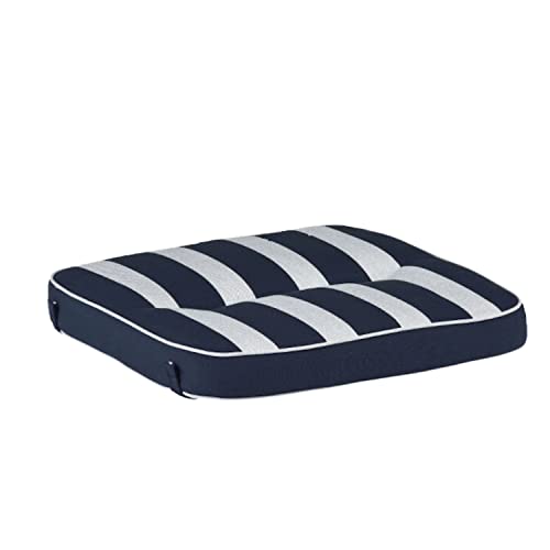 KETTtex EXKLUSIV Auflage Hocker Blau gestreift I Barhocker Polster 50x50x9cm I KTH3 Sitzauflage weich & robust I atmungsaktive Stuhlauflage I UV-beständiges Sitzkissen I Dessin 8521 von KETTtex EXKLUSIV