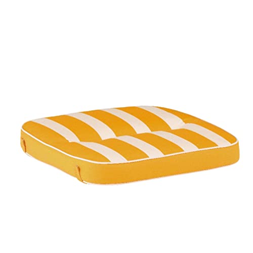 KETTtex EXKLUSIV Auflage Hocker Gelb gestreift I Barhocker Polster 50x50x9cm I KTH3 Sitzauflage weich & robust I atmungsaktive Stuhlauflage I UV-beständiges Sitzkissen I Dessin 8586 von KETTtex EXKLUSIV
