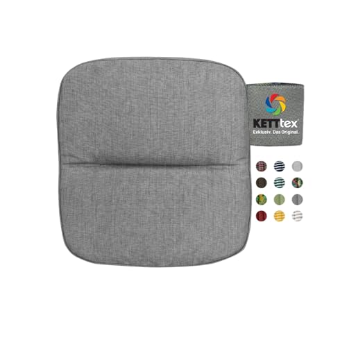 KETTtex EXKLUSIV Auflage Hocker Silbergrau I Barhocker Polster 50x50x9cm I KTH3 weich & robust I Wetter- & formbeständige Stuhlauflage I pflegeleichtes Sitzkissen I Dessin 8643 von KETTtex EXKLUSIV