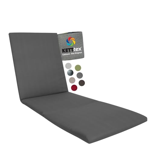 KETTtex EXKLUSIV Auflage Liege Anthrazit I Gartenliege Polster 200x60x4cm I KTH2 Liegenauflage weich & strapazierfähig I langlebige Liegeauflage pflegeleicht I Dessin 8867 von KETTtex EXKLUSIV