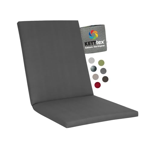 KETTtex EXKLUSIV Auflage Mittellehner Anthrazit I Gartenstuhl Polster 109x50x4cm I KTH2 Sitzauflage weich & strapazierfähig I langlebige Stuhlauflage pflegeleicht I Dessin 8867 von KETTtex EXKLUSIV