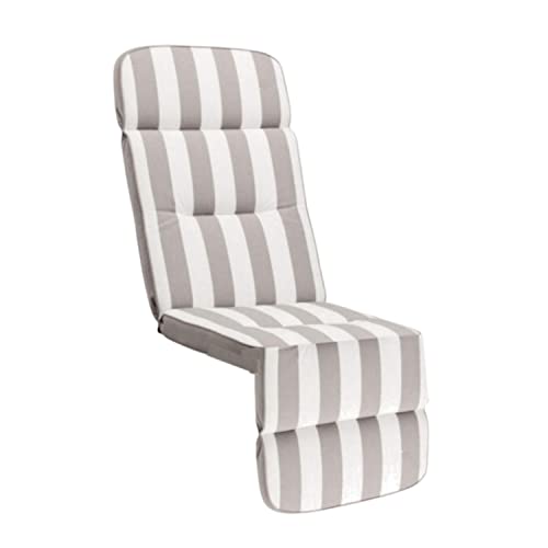 KETTtex EXKLUSIV Auflage Relaxliege Grau gestreift I Gartenliege Polster 175x50x9cm I KTH3 Liegenauflage weich & robust I atmungsaktive Liegestuhl-Auflage I UV-beständiges Liegekissen I Dessin 8744 von KETTtex EXKLUSIV