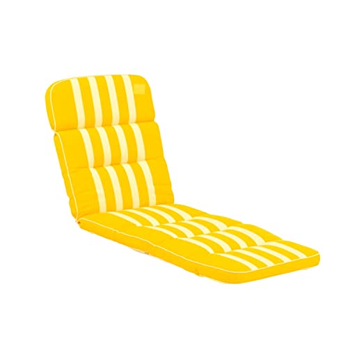 KETTtex EXKLUSIV Auflage Rollliege Gelb gestreift I Gartenliege Polster 200x65x9cm I KTH3 Liegenauflage weich & robust I atmungsaktive Liegestuhl-Auflage I UV-beständiges Liegekissen I Dessin 8586 von KETTtex EXKLUSIV