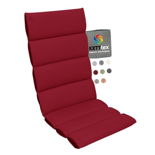KETTtex EXKLUSIV Comfort Plus Auflage Hochlehner Bordeaux I Gartenstuhl Polster 120x50x5/3cm I KTH1 Sitzauflage weich & robust I Stuhlauflage UV-beständig I Dessin 2313 von KETTtex EXKLUSIV