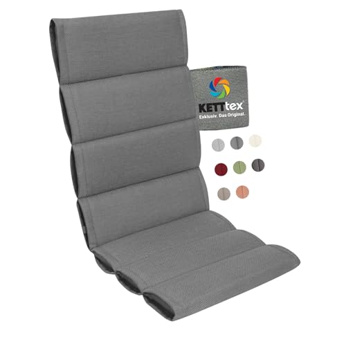 KETTtex EXKLUSIV Comfort Plus Auflage Hochlehner Grau I Gartenstuhl Polster 120x50x5/3cm I KTH1 Sitzauflage weich & robust I Stuhlauflage UV-beständig I Dessin 2631 von KETTtex EXKLUSIV