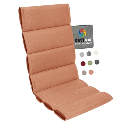 KETTtex EXKLUSIV Comfort Plus Auflage Hochlehner Rosé I Gartenstuhl Polster 120x50x5/3cm I KTH1 Sitzauflage weich & robust I Stuhlauflage UV-beständig I Dessin 2630 von KETTtex EXKLUSIV