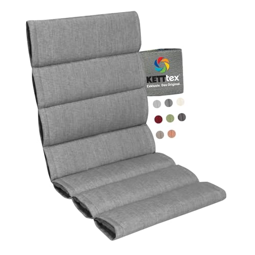 KETTtex EXKLUSIV Comfort Plus Auflage Mittellehner Silbergrau I Gartenstuhl Polster 106x50x5/3cm I KTH1 Sitzauflage weich & robust I Stuhlauflage UV-beständig I Sitzkissen I Dessin 8643 von KETTtex EXKLUSIV