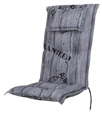 Auflage Hochlehner Rom extra 0778 grau Schrift 120x50x8 cm KETTtex von KETTtex