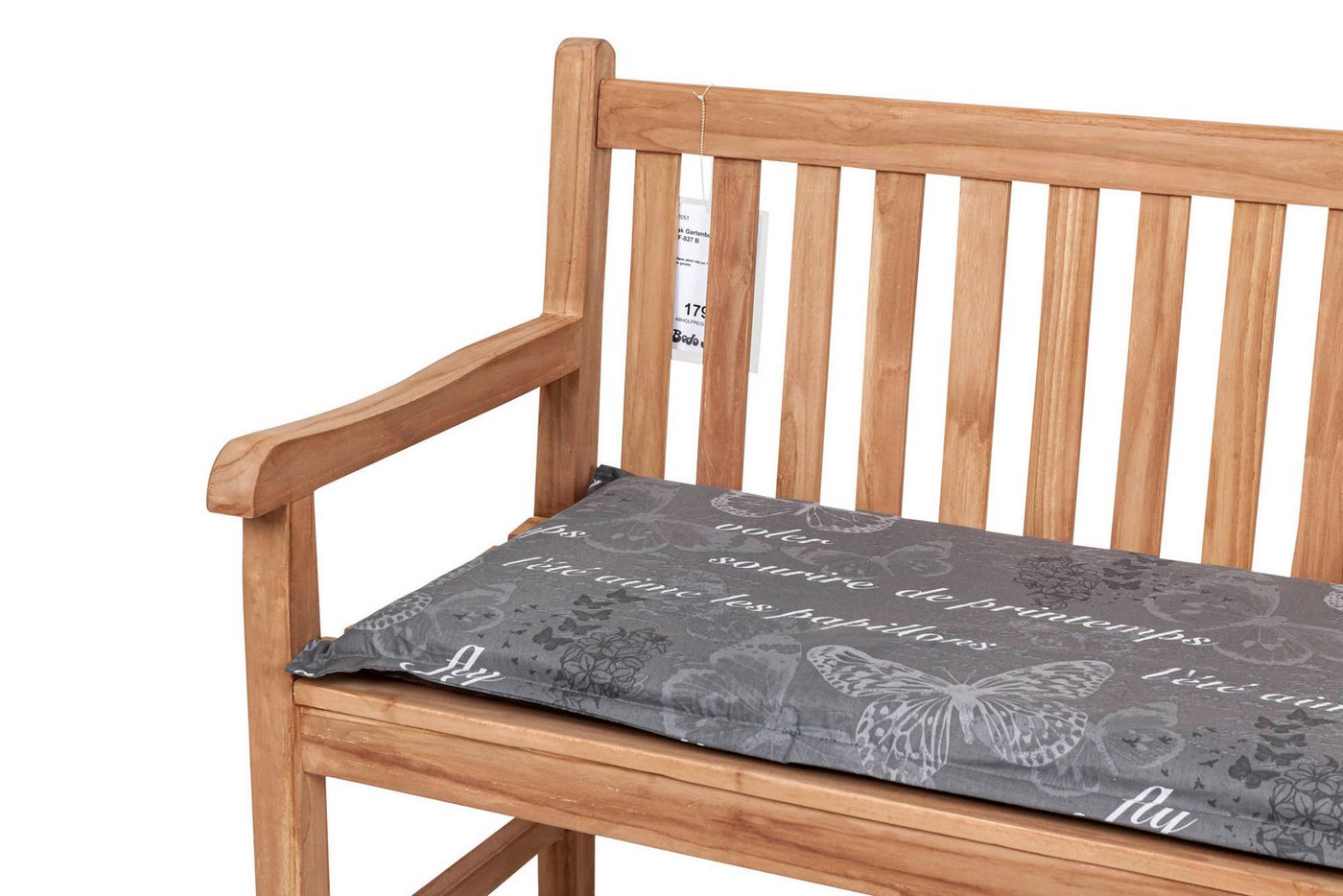 KETTtex Bankauflage Gartenbank Bali 150 cm 2385 grau Schmetterlinge 150x50x6 cm KETTtex, (1 St), mit Bindebändern von KETTtex
