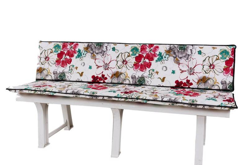 KETTtex Bankauflage Gartenbank Elba 2-teilig 150 cm 0843 Blumen KETTtex, (1 St), mit Bindebändern von KETTtex