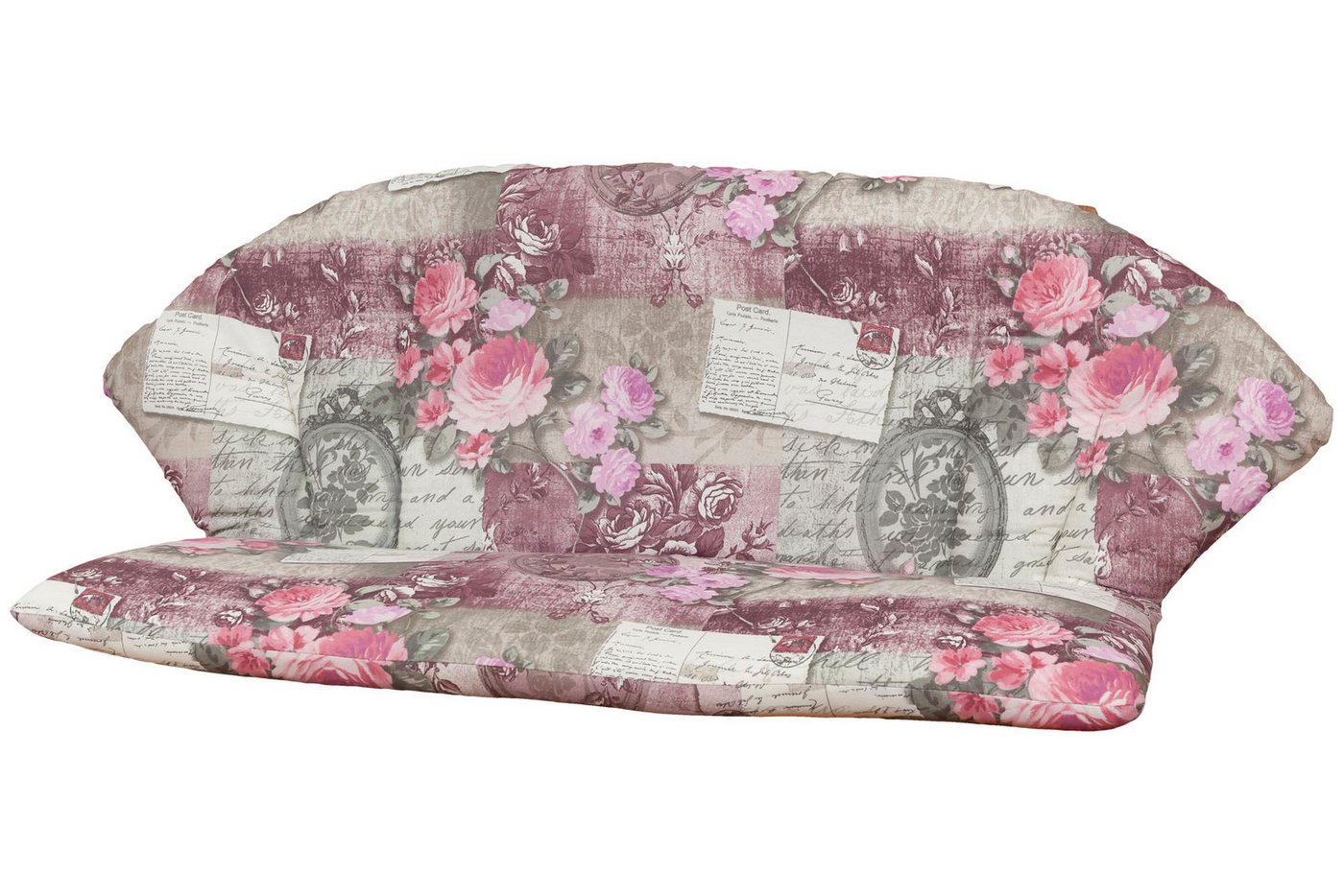 KETTtex Bankauflage für Royal Garden MWH Bank Elegance 0798 rosa-grau Blumen Landhaus, (1 St) von KETTtex