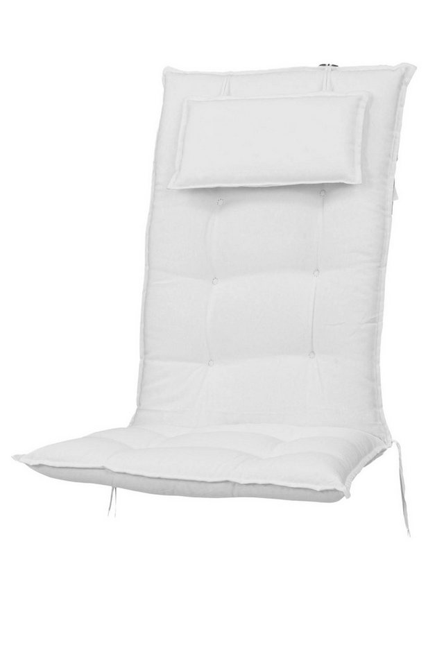 KETTtex Hochlehnerauflage Auflage Hochlehner Marbella 2320 weiß 121x50x8 cm KETTtex, (1 St), Eckhaltebänder mit Bindebändern von KETTtex