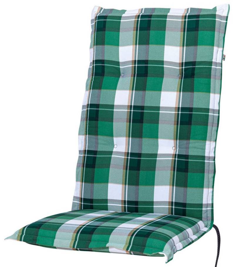 KETTtex Hochlehnerauflage Auflage Hochlehner Milano 2397 grün-weiß kariert 120x49x6 cm KETTtex, (1 St), Halteband verstellbar mit Bindebändern von KETTtex