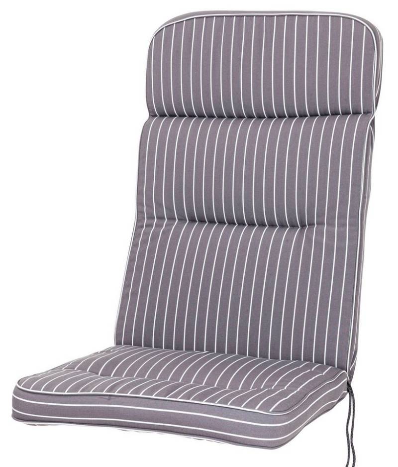 KETTtex Hochlehnerauflage Hochlehner Alicante 0709 grau-weiß gestreift 120x50x7 cm KETTtex, (1 St) von KETTtex
