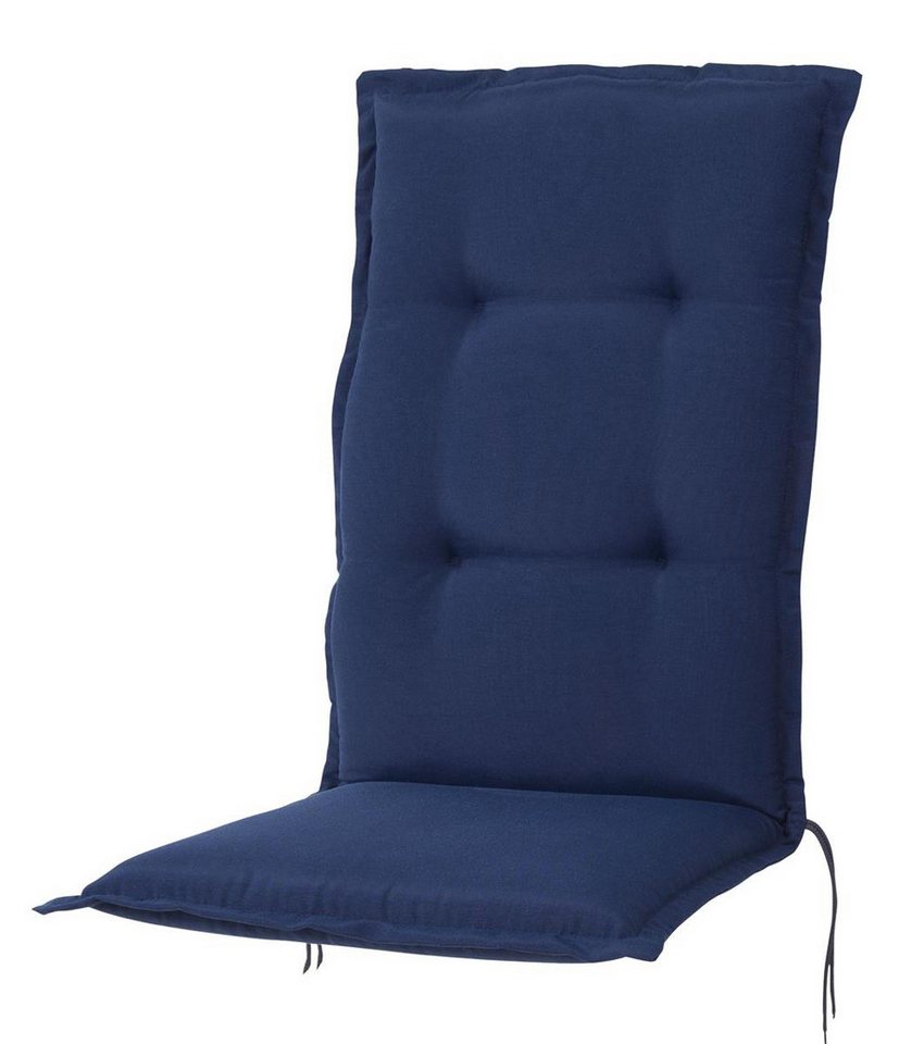KETTtex Hochlehnerauflage Hochlehner Florence 2148 dunkelblau 120x50x8 cm KETTtex, (1 St), Halteband verstellbar mit Bindebändern von KETTtex