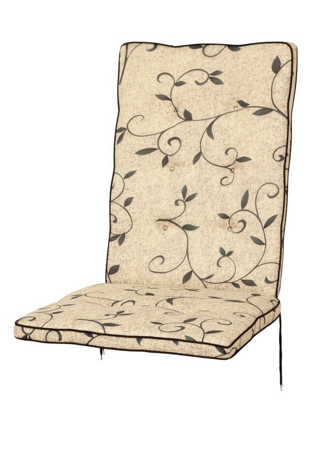 KETTtex Hochlehnerauflage für Royal Garden MWH Hochlehner Excelsior 2222 natur Ranke KETTtex, (1 St), mit Bindebändern von KETTtex