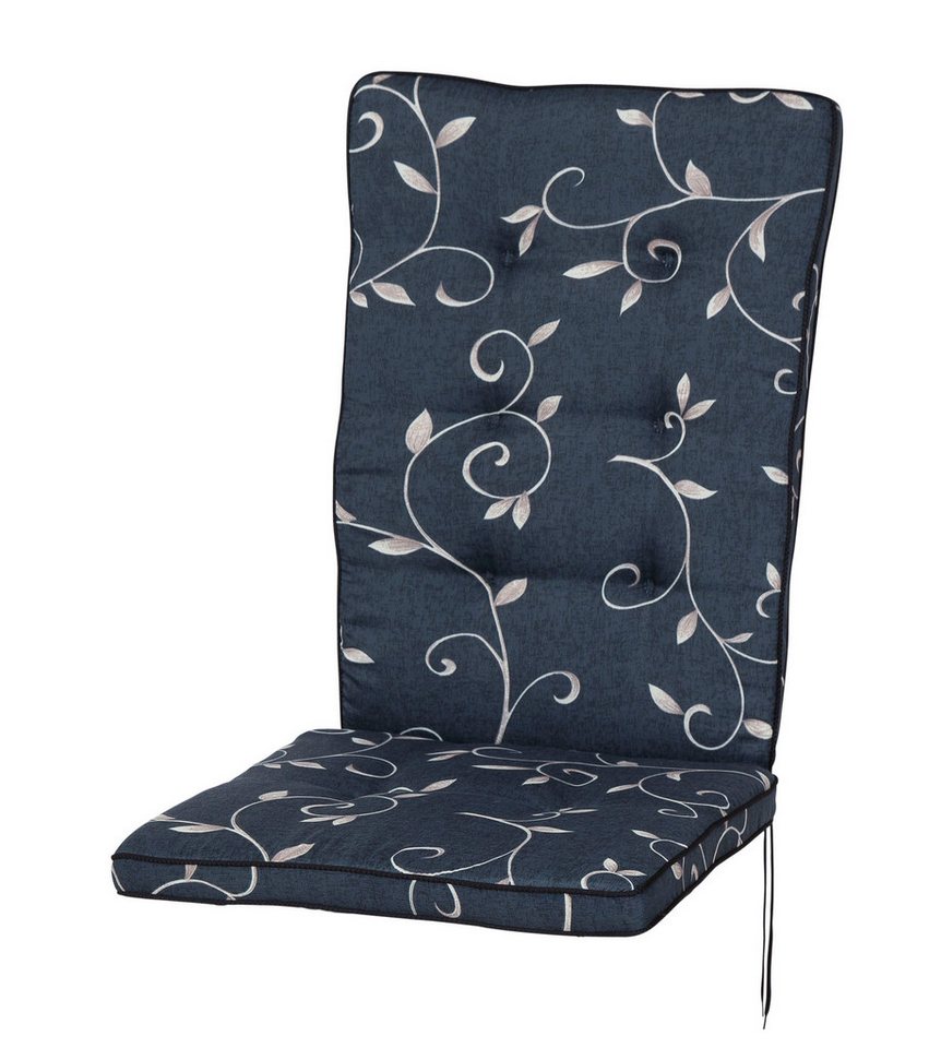 KETTtex Hochlehnerauflage für Royal Garden MWH Hochlehner Excelsior 2223 anthrazit Ranke KETTtex, (1 St), mit Bindebändern von KETTtex