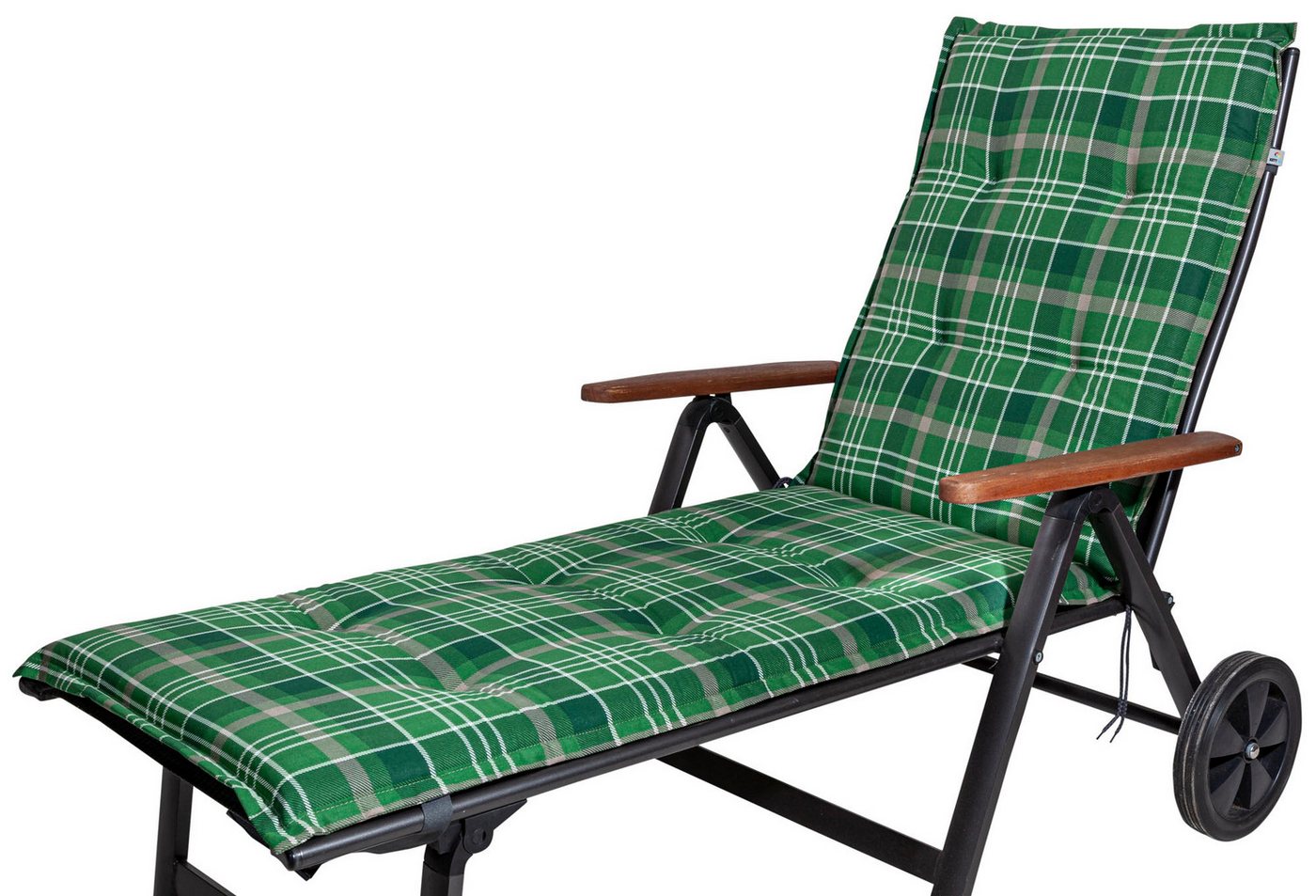 KETTtex Liegenauflage Rollliege Milano 2395 grün-braun kariert 190x60x6 cm KETTtex, (1 St), Halteband verstellbar mit Bindebändern Klettband von KETTtex