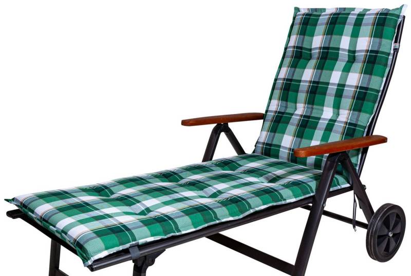 KETTtex Liegenauflage Rollliege Milano 2397 grün-weiß kariert 190x60x6 cm KETTtex, (1 St), Halteband verstellbar mit Bindebändern Klettband von KETTtex