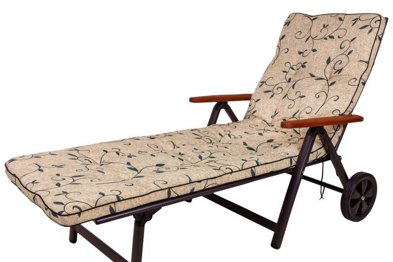 KETTtex Liegenauflage für Royal Garden MWH Rollliege Excelsior 2222 Ranke natur 197x63x6cm, (1 St), Klettband mit Bindebändern von KETTtex
