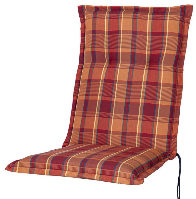 KETTtex Polsterauflage Mittellehner Florence 2136 orange-rot kariert 110x49x8 cm KETTtex, (1 St) von KETTtex