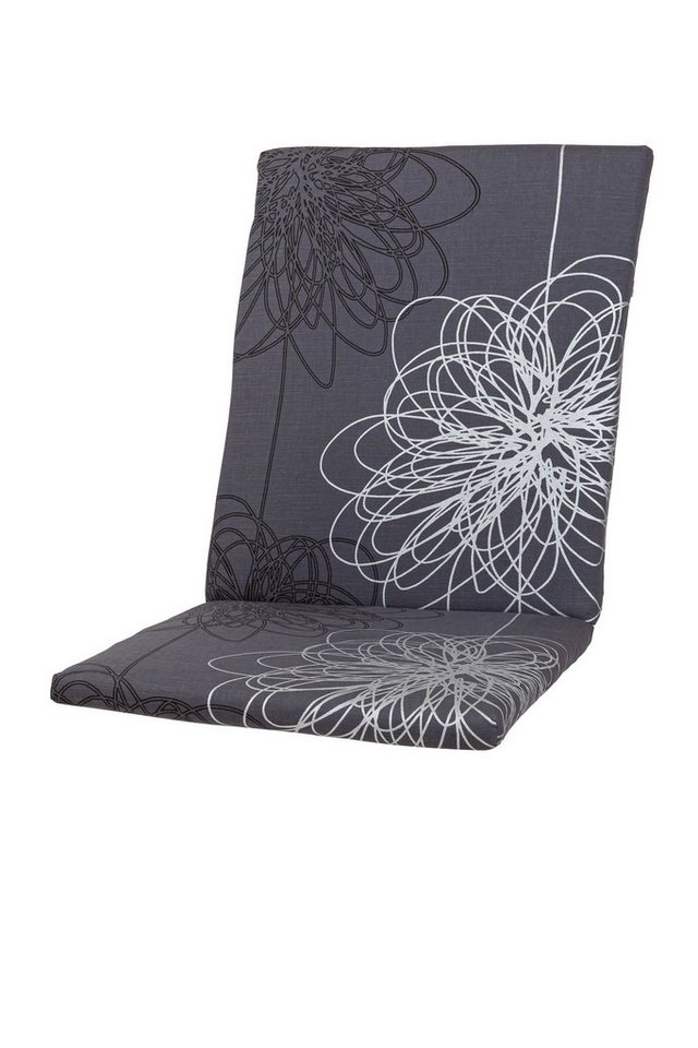 KETTtex Polsterauflage Mittellehner Korsika 0519 grau-silber gemustert 109x49x4 cm KETTtex, (1 St), Halteband verstellbar mit Klettbändern von KETTtex
