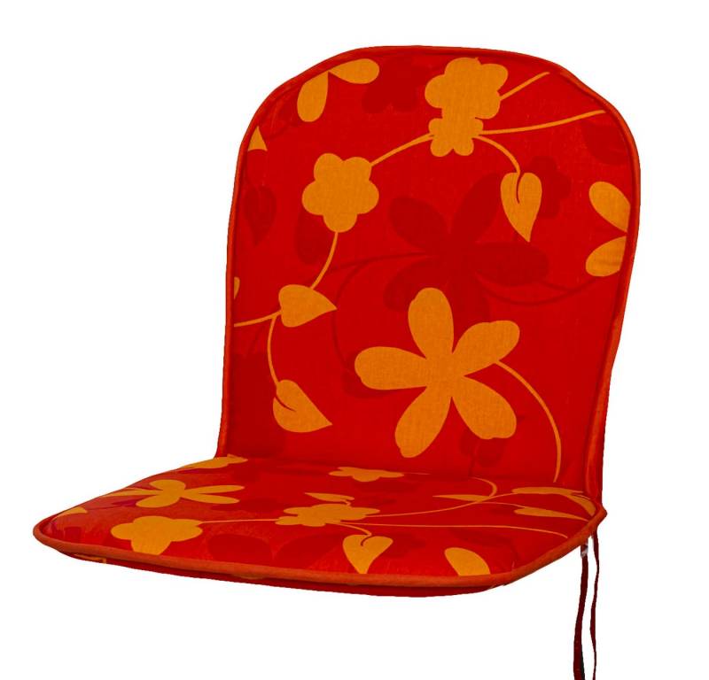 KETTtex Polsterauflage Monoblock niedrig 0464 rot-orange 79x43x3,5 cm KETTtex, (1 St), mit Bindebändern von KETTtex
