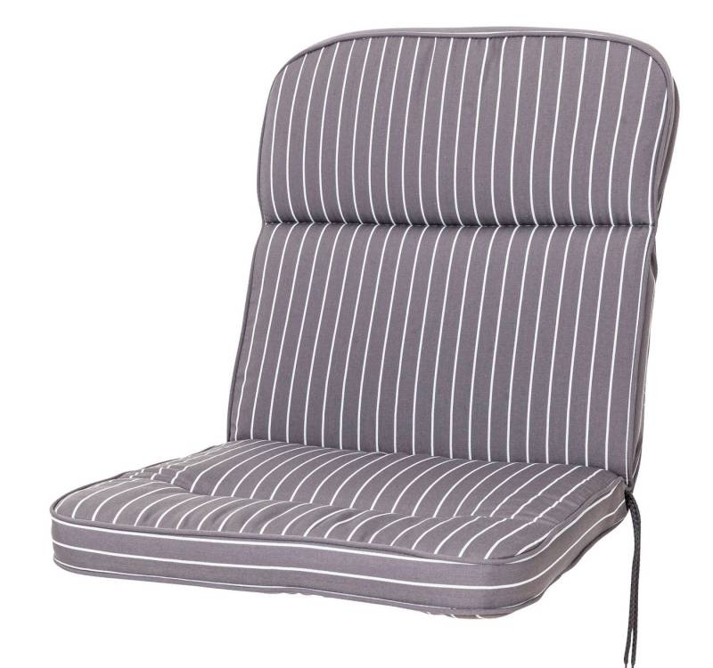 KETTtex Polsterauflage Niederlehner Alicante 0709 grau-weiß gestreift 100x50x7 cm KETTtex, (1 St) von KETTtex