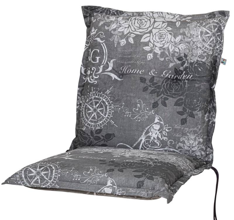 KETTtex Sesselauflage Niederlehner Bali extra 2384 grau Rosen Royal Garden 105x50x8 cm von KETTtex