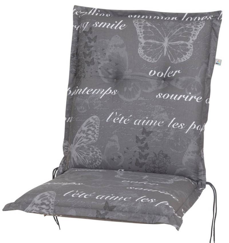 KETTtex Polsterauflage Niederlehner Bali extra 2385 grau Schmetterlinge 105x50x8 cm KETTtex, (1 St) von KETTtex