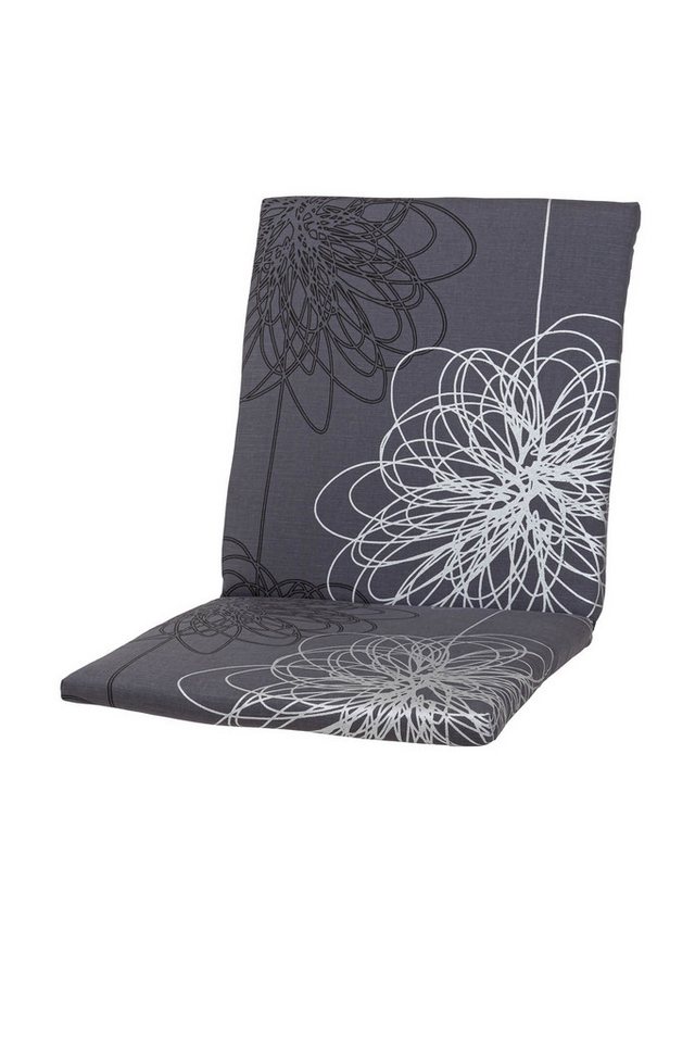 KETTtex Polsterauflage Niederlehner Korsika 0519 grau-silber gemustert 103x49x4 cm KETTtex, (1 St), Halteband verstellbar mit Klettbändern von KETTtex