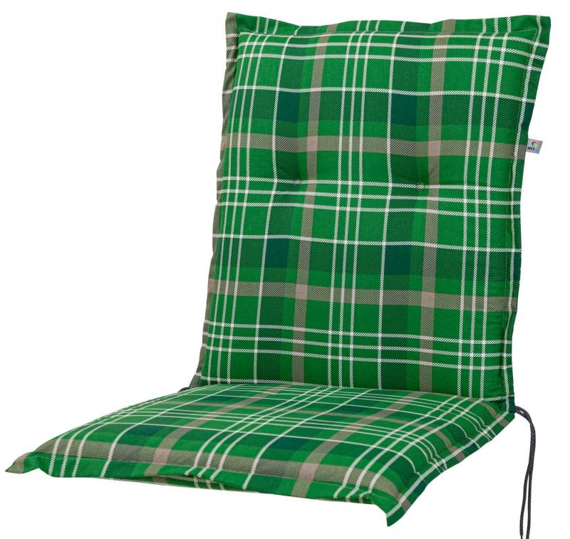 KETTtex Polsterauflage Niederlehner Milano 2395 grün-braun kariert 102x49x6 cm KETTtex, (1 St), Halteband verstellbar mit Bindebändern von KETTtex