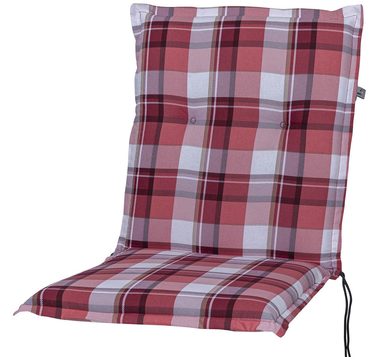 KETTtex Polsterauflage Niederlehner Milano 2396 rot-weiß kariert 102x49x6 cm KETTtex, (1 St), Halteband verstellbar mit Bindebändern von KETTtex